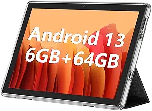 Android Tablet, 10.1 inch Android 13 Tablets 6GB RAM 64GB ROM 1TB Expand