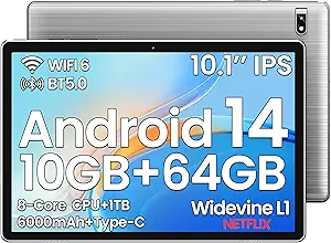2025 Android Tablet, Android 14 Tablet - 10 inch Tablet Octa-Core 10GB+64GB 1TB Expand