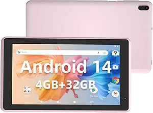 Android 14 Tablet, 7 Inch Tablet, 4GB RAM 32GB ROM/ 1TB Expandable Tablet