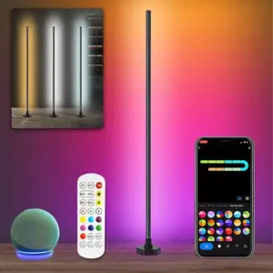 16 Million DIY Colors RGB Floor Lamp, Music Sync, Timer Corner Light for Living Room, Bedroom