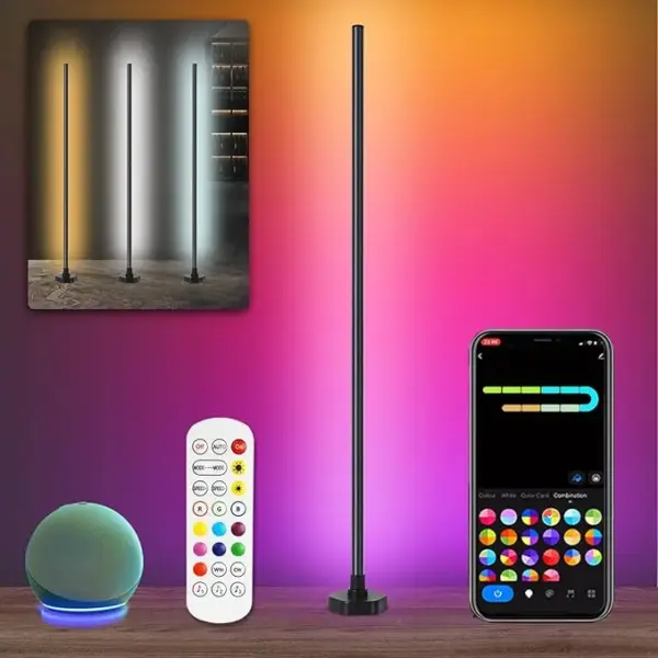 16 Million DIY Colors RGB Floor Lamp, Music Sync, Timer Corner Light for Living Room, Bedroom